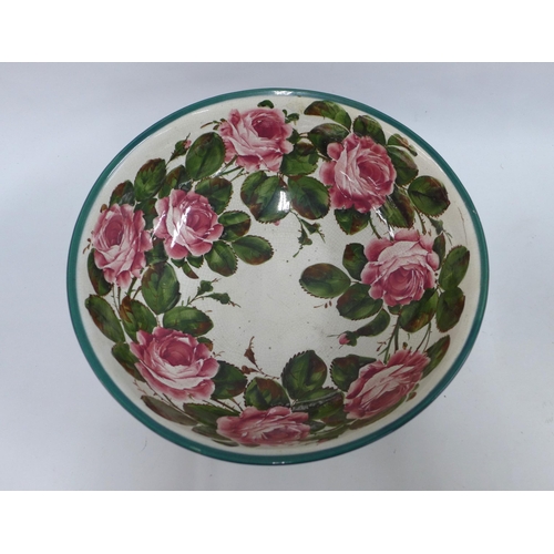 308 - Wemyss Ware handpainted cabbage roses pattern jug and basin set (2) 40cm wide.