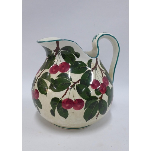 309 - Wemyss Ware handpainted plums pattern jug and basin set (2) 30cm wide.