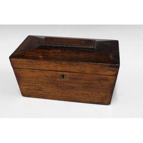 332 - 19th century rosewood sarcophagus tea caddy, 28 x 15cm.