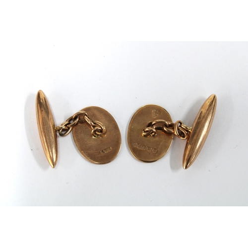 42 - Gents 9ct gold cufflinks, staped 9 / 375