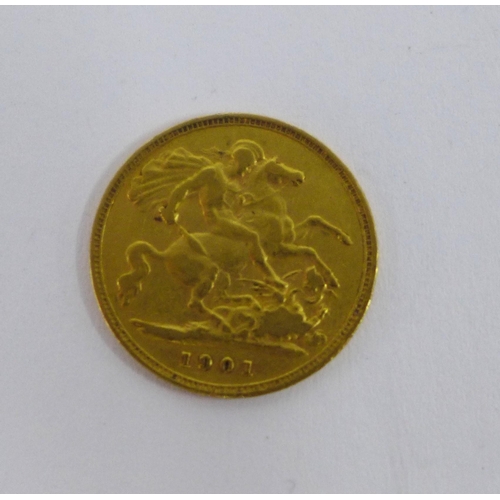 53 - Queen Victoria gold half sovereign, dated 1901