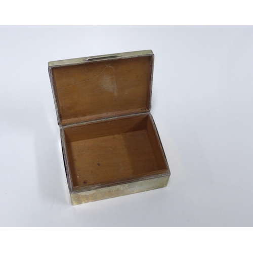 85 - George V silver cigarette box, Birmingham 1926 , 11 x 8.5cm