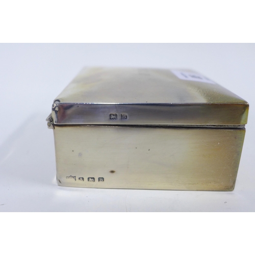 85 - George V silver cigarette box, Birmingham 1926 , 11 x 8.5cm