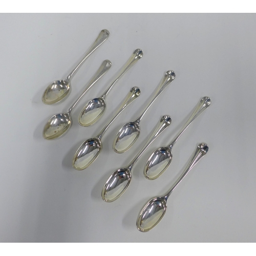 89 - Set of 6 silver rattail teaspoons together with 2 Edwardian Sheffield silver teaspoons (8)