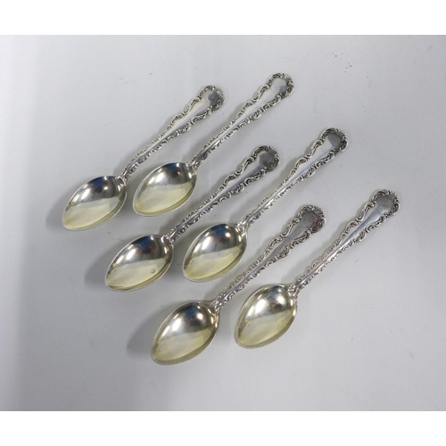 92 - Set of six silver teaspoons, stamped STERLING (6)