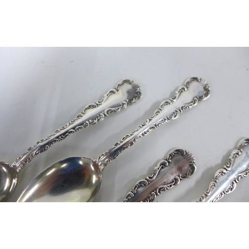 92 - Set of six silver teaspoons, stamped STERLING (6)