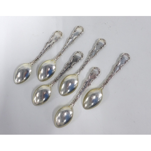 92 - Set of six silver teaspoons, stamped STERLING (6)