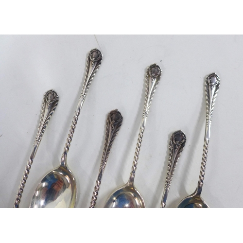 96 - Set of six Victorian silver teaspoons, Birmingham 1894 (6)