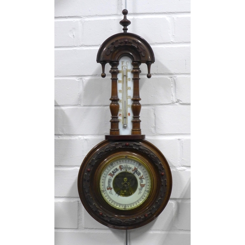 399 - Early 20th century Wall barometer, 50cm long