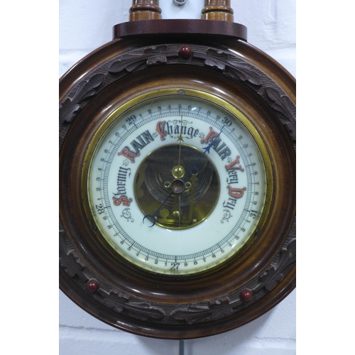 399 - Early 20th century Wall barometer, 50cm long