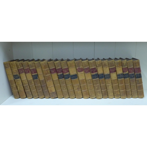 407 - Scott's Novels, twenty four leather bound books with marbled covers (24)