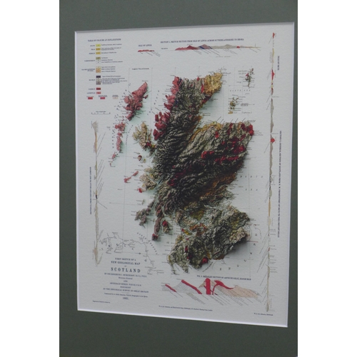 409 - Jim Nicholson coloured print, small coloured map of Scotland and a colour photographic print of Scot... 