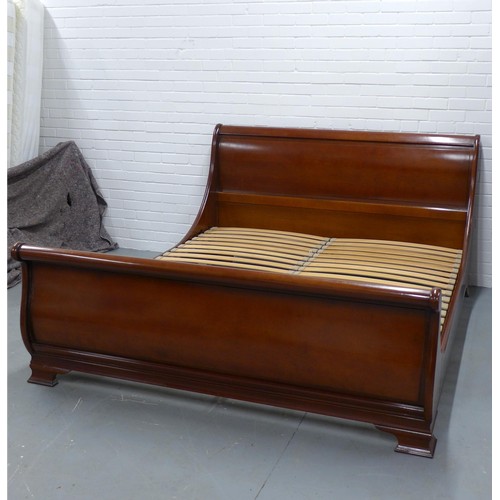 295 - Sleigh bed, 177 x 100 x 228cm