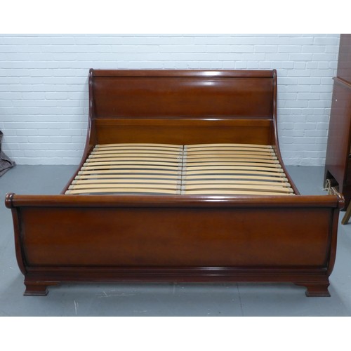 295 - Sleigh bed, 177 x 100 x 228cm