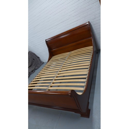 295 - Sleigh bed, 177 x 100 x 228cm