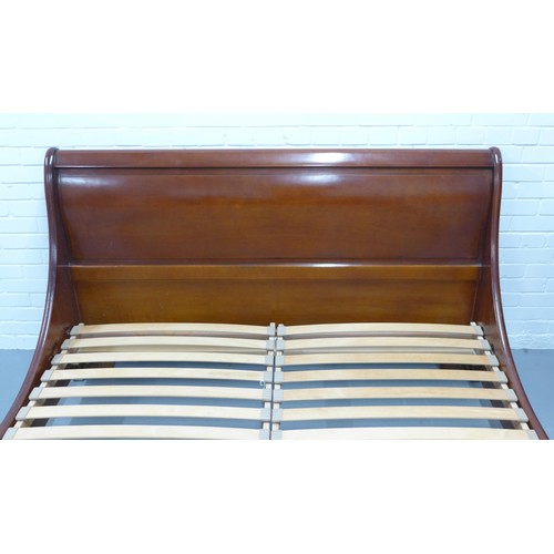 295 - Sleigh bed, 177 x 100 x 228cm