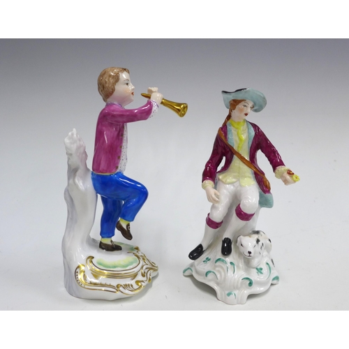 117 - Spode figure of a boy with trumpet, 16cm, together with a Spode Lord Richard no. 33 figure (2)