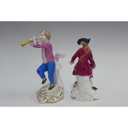 117 - Spode figure of a boy with trumpet, 16cm, together with a Spode Lord Richard no. 33 figure (2)