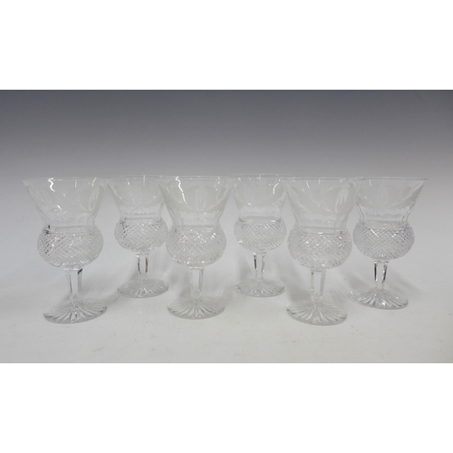 118 - Set of six Edinburgh Crystal thistle hobnail cut wine glasses, 13.5cm (6)