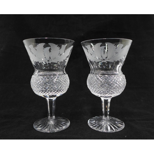 118 - Set of six Edinburgh Crystal thistle hobnail cut wine glasses, 13.5cm (6)