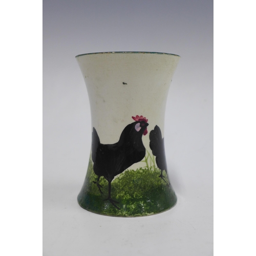 125 - Wemyss Ware, Robert Heron & Son, black cockerel with hens comb tray, 24.5 x 9.5cm, together with a s... 