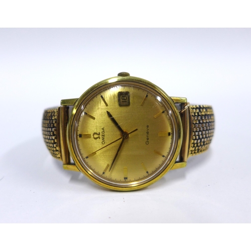 13 - OMEGA, Gents vintage gold plated wristwatch