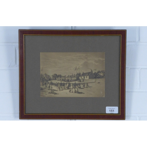 151 - Port Elphinstone when Queen Victoria drove through it, framed print, 20 x 14cm