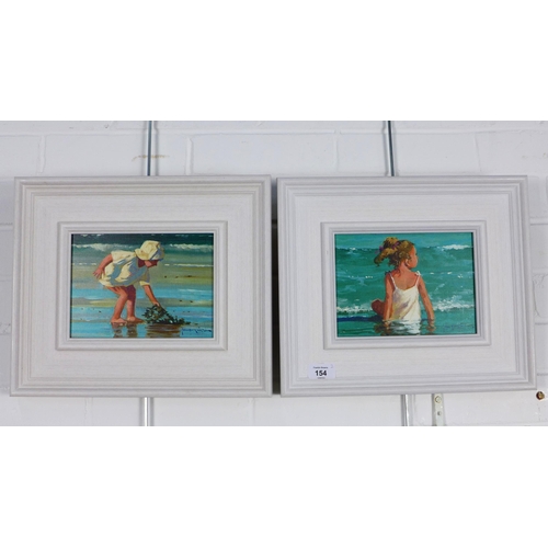 154 - JOHN HASKINS,  a pair of coloured prints, each in a white frame, sizes overall 36 x 30cm (2)