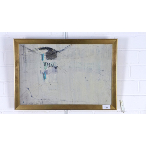 157 - SUSAN PETTINGER (20th Century) Abstract oil on board, signed and dated 89, framed 45 x 30cm