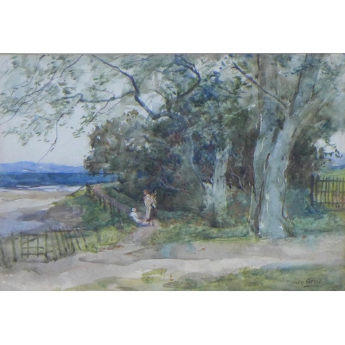 165 - GEORGE GRAY, (SCOTTISH 1800-1910) East Wood Near the Shore, watercolour, signed and framed under gla... 