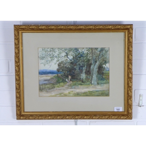 165 - GEORGE GRAY, (SCOTTISH 1800-1910) East Wood Near the Shore, watercolour, signed and framed under gla... 