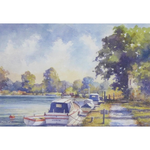 168 - HAYLEY, The Thames at Oxford, signed watercolour, framed under glass, 36 x 25cm