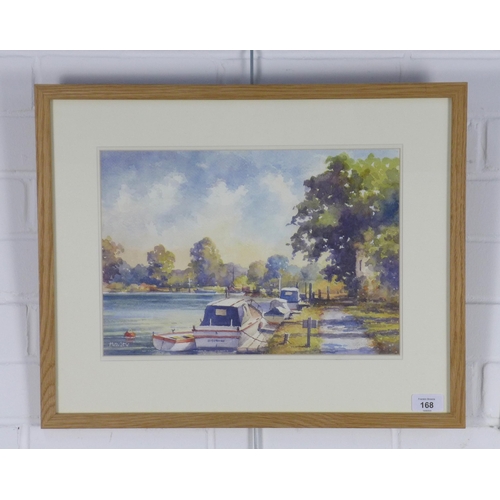 168 - HAYLEY, The Thames at Oxford, signed watercolour, framed under glass, 36 x 25cm