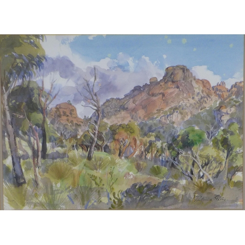 171 - PATRICIA GILES (AUSTRALIAN 1932 - 2021) untitled Australian Outback watercolour, signed and framed u... 