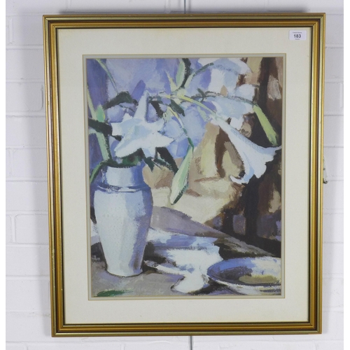 183 - Peploe framed print of Lilies, 44 x 554cm