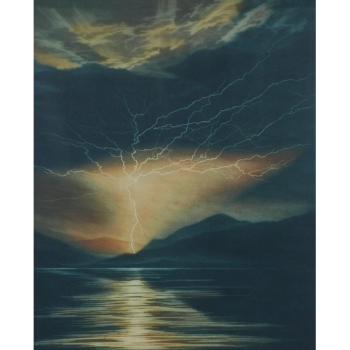 186 - SUSAN E. JAMESON (b.1944) LAKELAND LIGHTNING, Mezzotint, Ltd Ed 17/125, signed in pencil and framed ... 