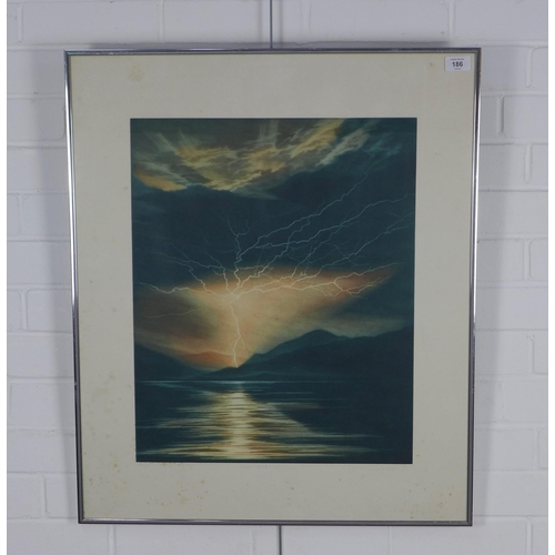 186 - SUSAN E. JAMESON (b.1944) LAKELAND LIGHTNING, Mezzotint, Ltd Ed 17/125, signed in pencil and framed ... 