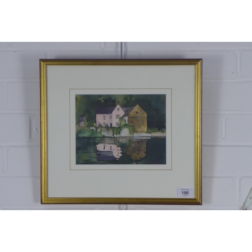 190 - NIGEL NOBLE-NESBIT, Untitled riverside scene, watercolour, signed and framed under the glass, 21 x 1... 