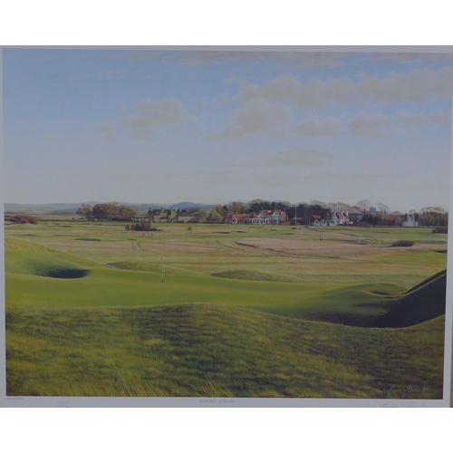 192 - GRAEME BAXTER, Ltd Ed framed print of Muirfield Golf Course, signed in pencil and numbered 185/850, ... 