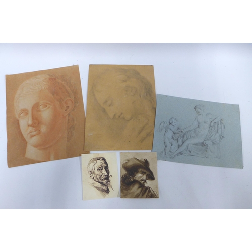 199 - Three unframed Classical sketches, etc