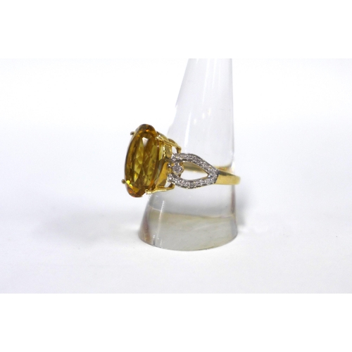 2 - 9ct gold gemset cocktail dress ring, stamped 10k and with a full set of hallmarks, size S