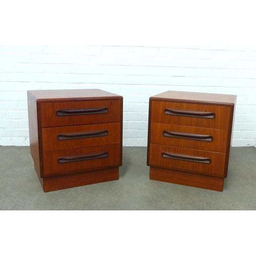 202 - G Plan - Fresco Range - A pair of 20th Century retro vintage teak bedsides chests, 48 x 53 x 46cm. (... 