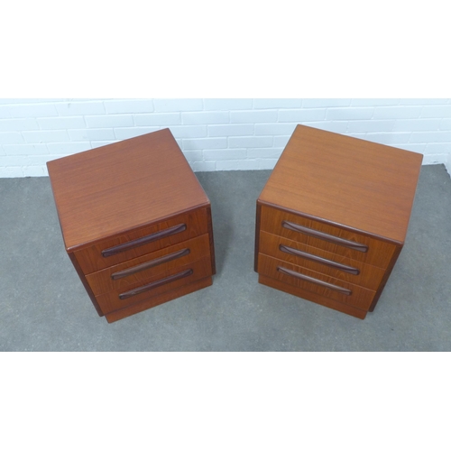 202 - G Plan - Fresco Range - A pair of 20th Century retro vintage teak bedsides chests, 48 x 53 x 46cm. (... 