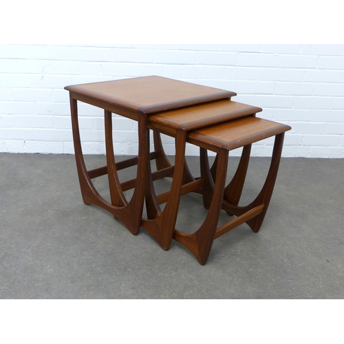 203 - Vintage / retro teak nest of three tables, 50 x 52 x 50cm. (3)