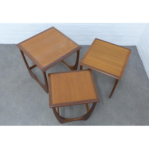 203 - Vintage / retro teak nest of three tables, 50 x 52 x 50cm. (3)