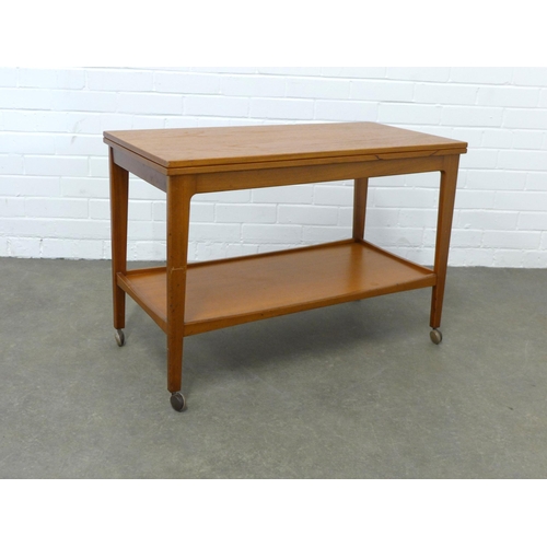 204 - Vintage / retro teak foldover table / trolley, 84 x 56cm.