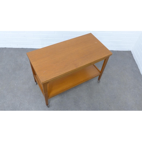 204 - Vintage / retro teak foldover table / trolley, 84 x 56cm.