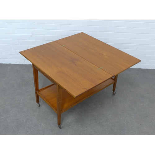 204 - Vintage / retro teak foldover table / trolley, 84 x 56cm.