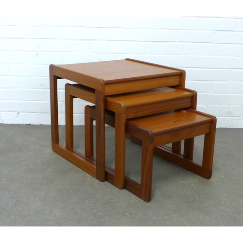 205 - Vintage / retro teak nest of three tables, 49 x 46 x 48cm. (3)