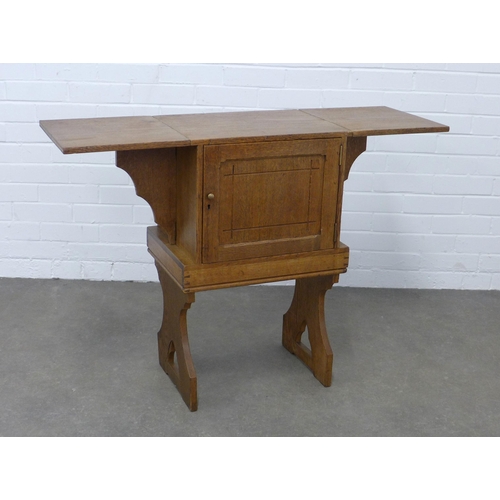 213 - Aesthetic movement oak travelling desk, 48 x 77 x 35cm.